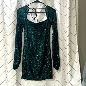 Lucy in the sky green hoco dress. used once.